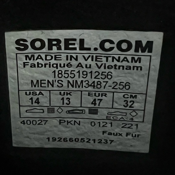 Sorel | 1964 Pac Nylon Tobacco/Black Waterproof NM3487-256 Men’s Sz 14 - Picture 5 of 7